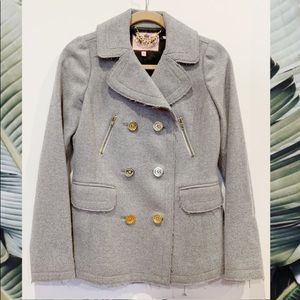 💕Juicy Couture Double Breasted Raw Edge Coat ⭐️